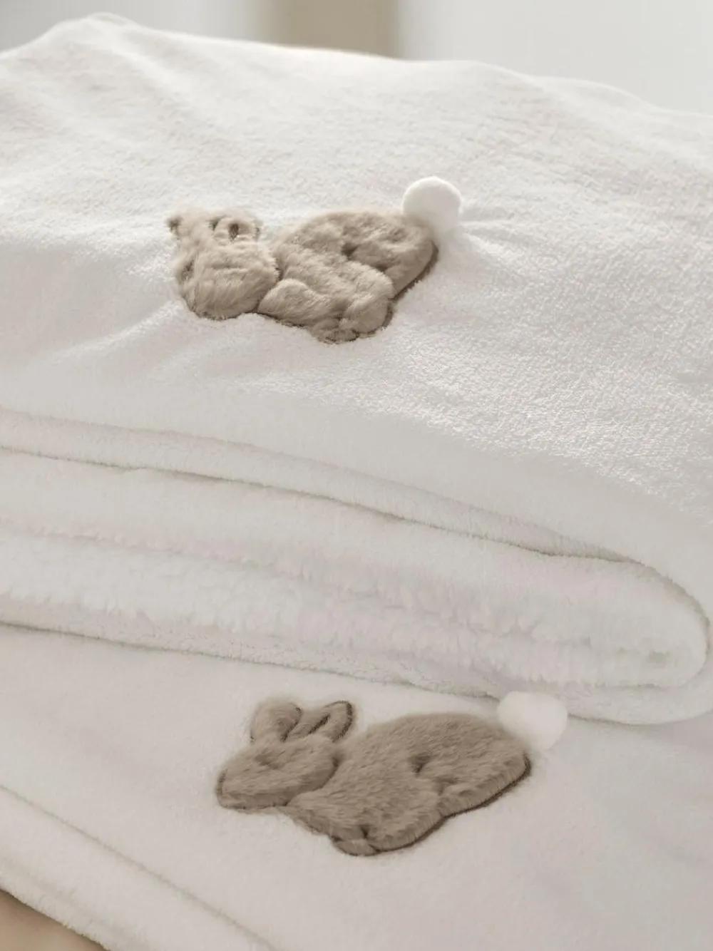 Clearance Next Natural Bunny Fleece Throw