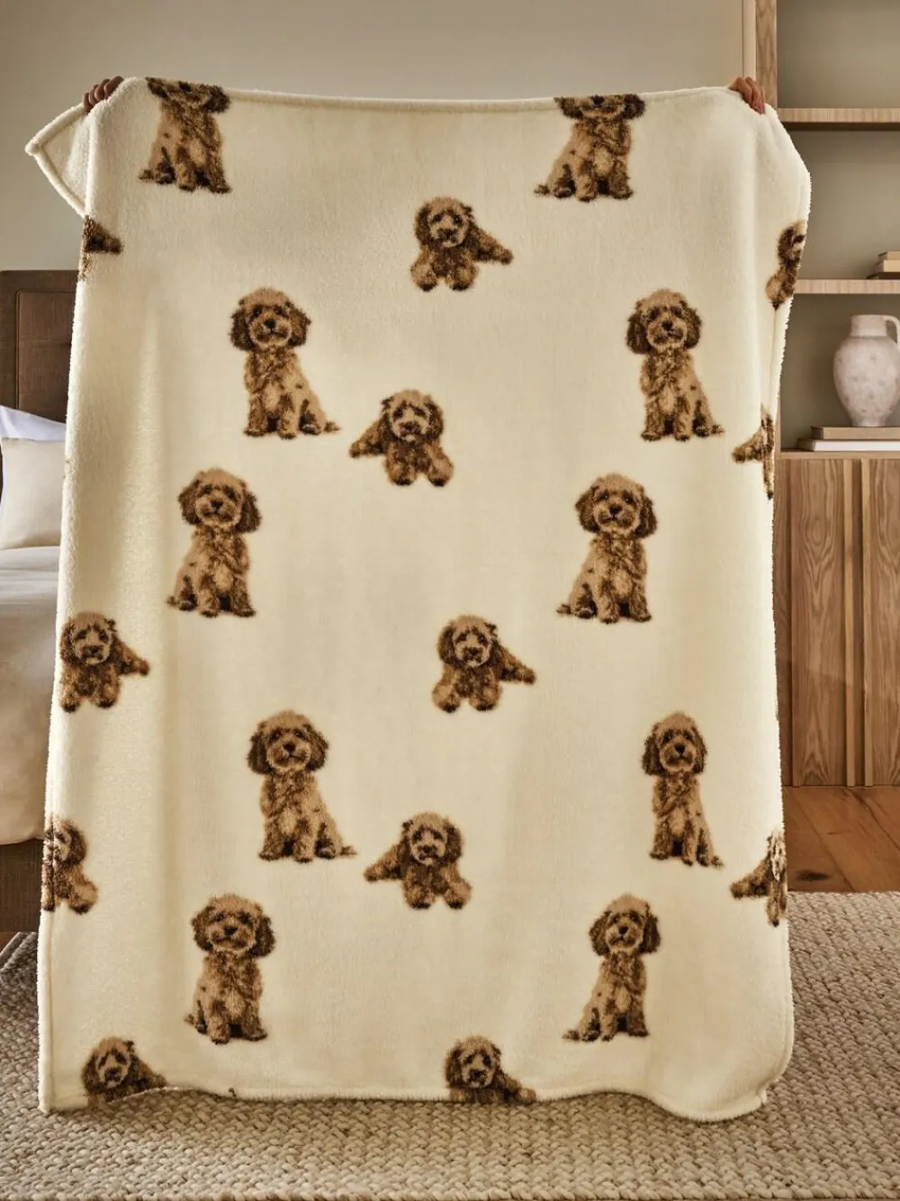 Clearance Next Natural Charlie the Cockapoo Fleece Throw