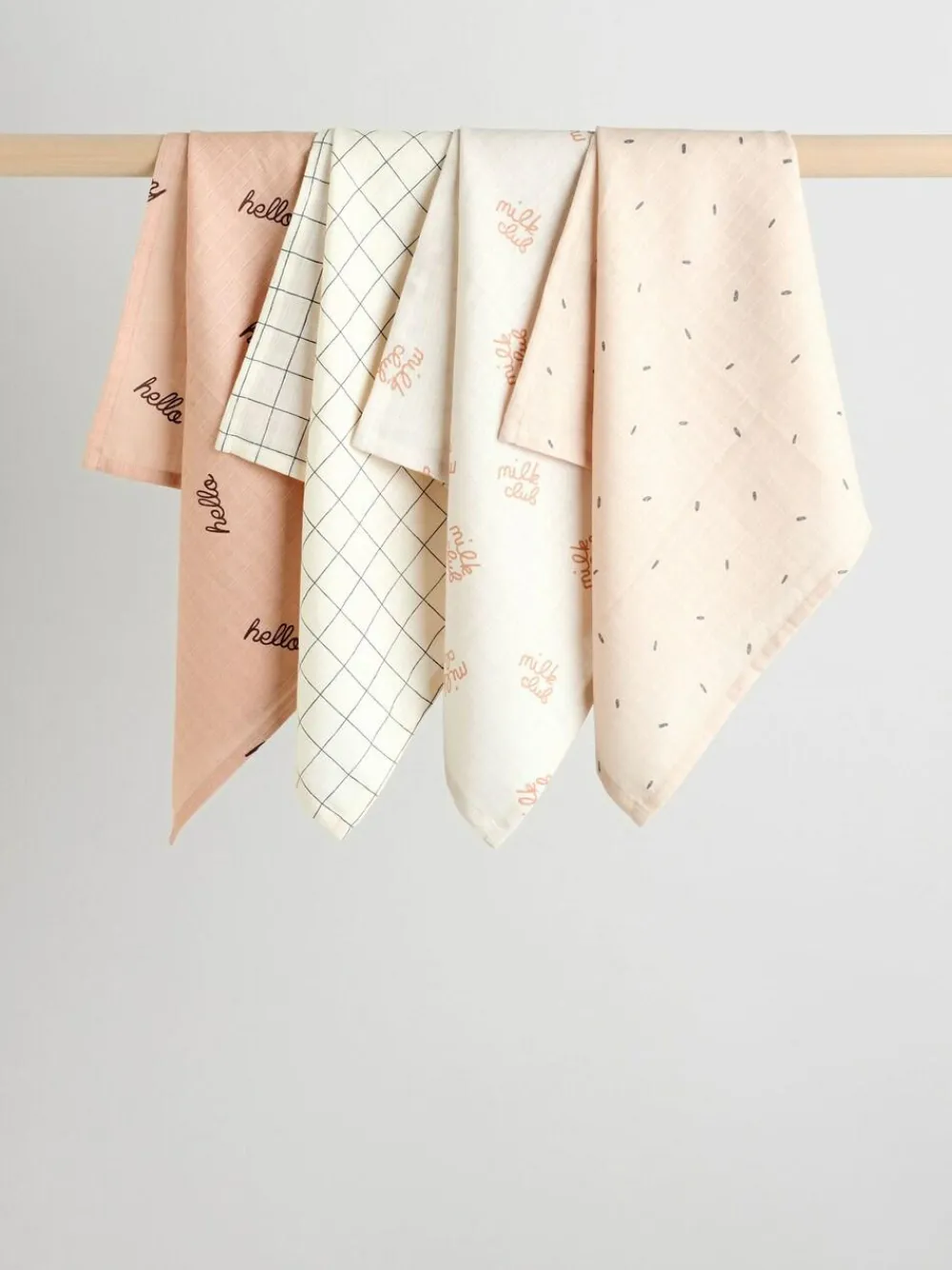 Hot Next Natural Hello World Baby Muslin Cloths 4 Pack