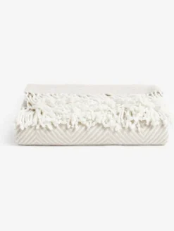 Discount Next Herringbone Cosy Throw Natural