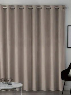 Hot Next Natural Mink Matte Velvet Lined Curtains