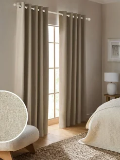 Next Soft Marl Blackout/Thermal Eyelet Curtains^ Curtains & Blinds