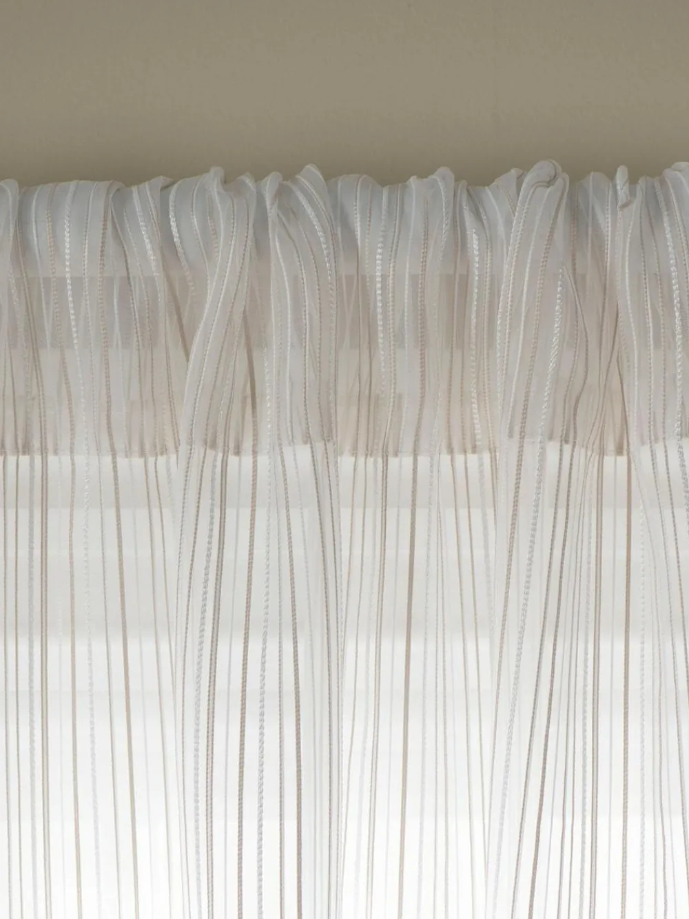 Online Next Natural Stripe Voile Slot Top Unlined Sheer Panel Curtain