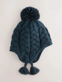 Next Cable Knit Inca Pom Hat (3mths-10yrs)^BOY Hats & Scratch Mitts|Hats