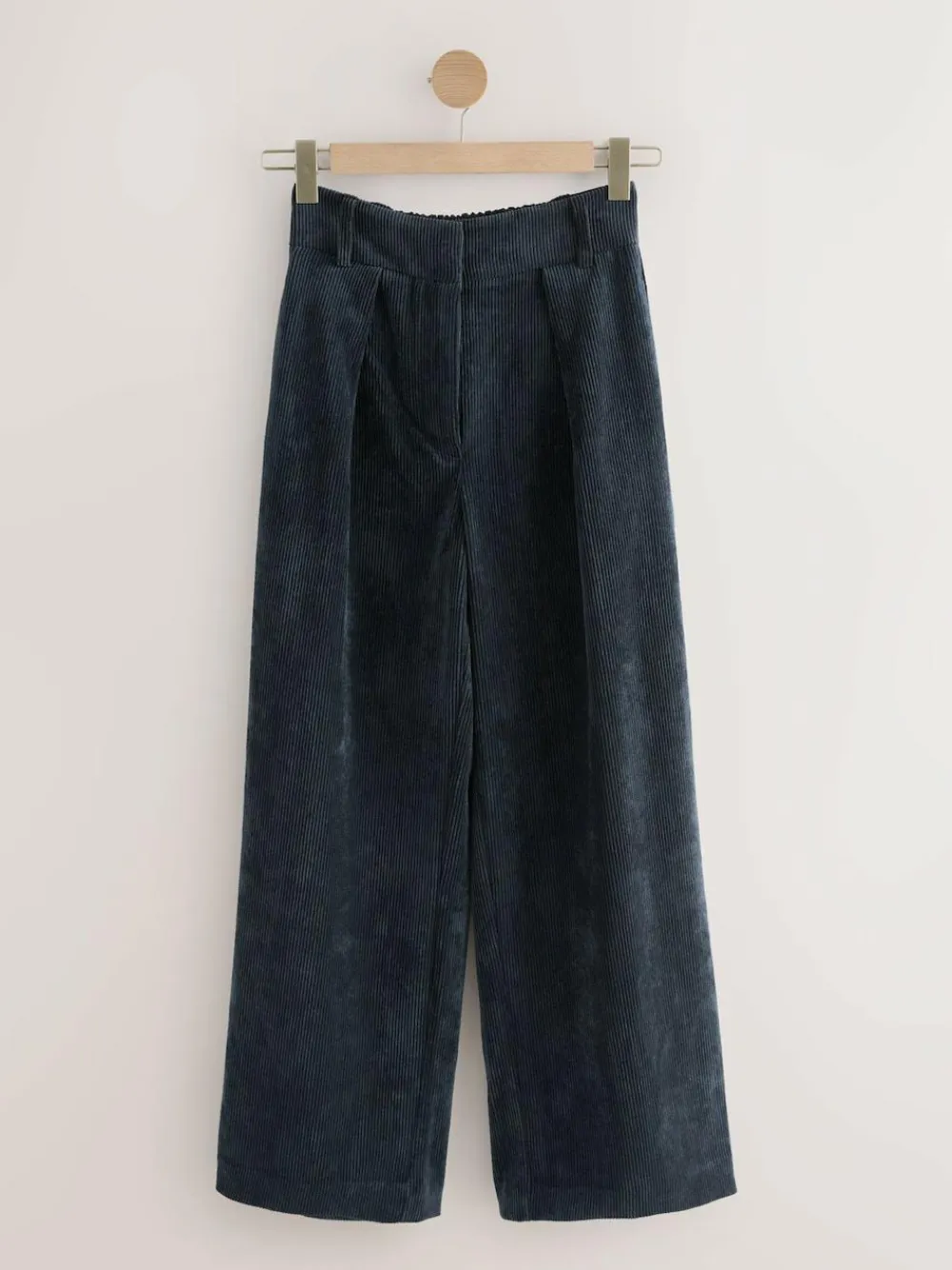 New Next Cord Wide Leg Trousers Navy Blue
