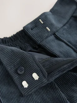 New Next Cord Wide Leg Trousers Navy Blue