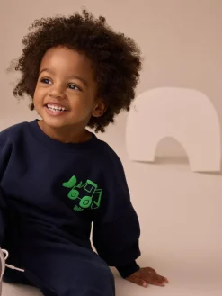 Next Single Printed Crew Neck Sweat Top & Joggers Set (3mths-7yrs)^BOY Sweatshirts & Hoodies|Sweatshirts & Hoodies