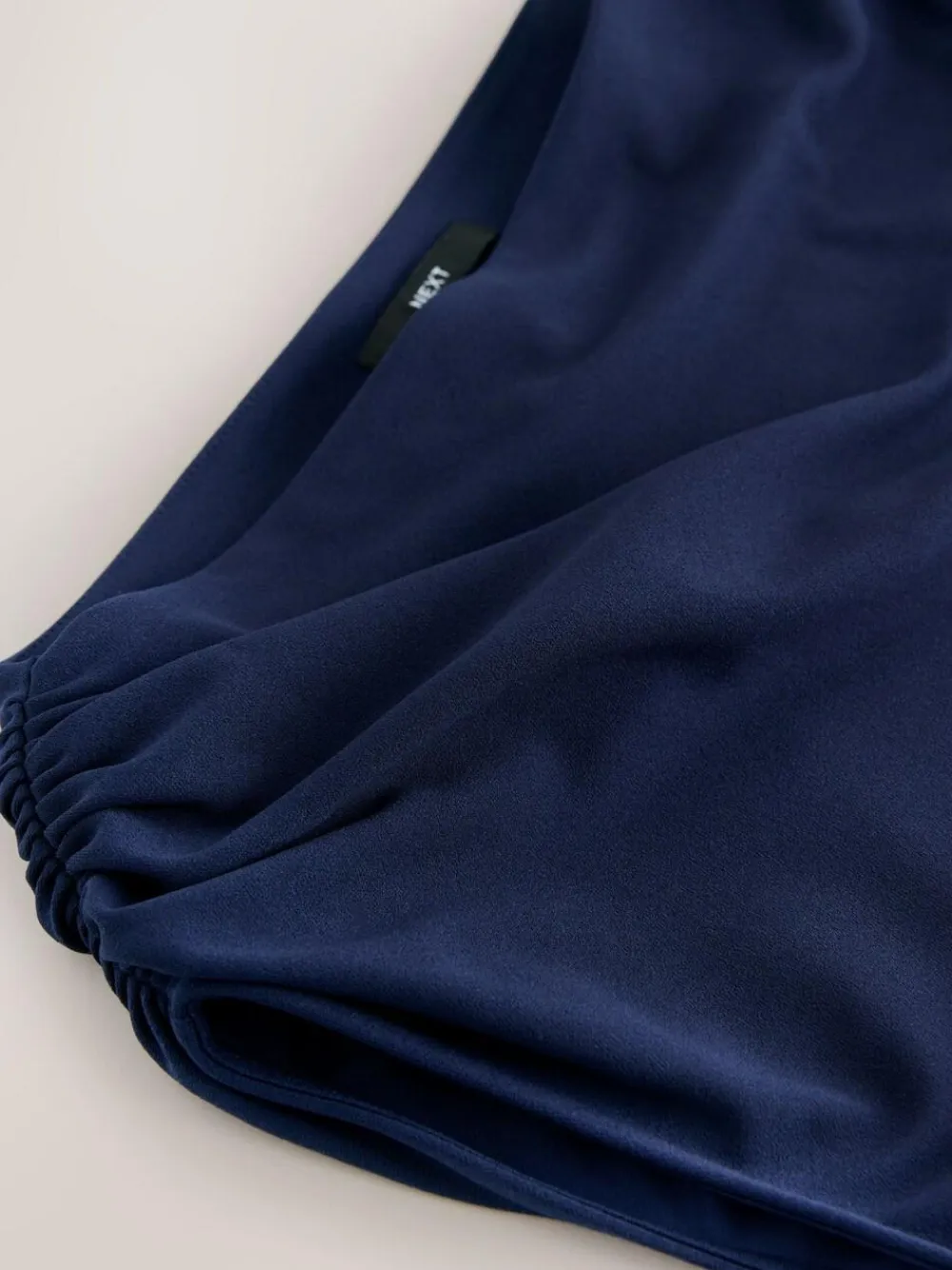 Next Draped Midi Ruched Dress Navy Blue