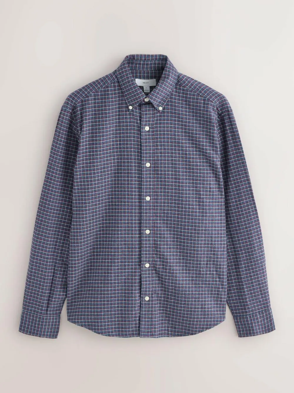 Next Navy Blue Long Sleeve Check Shirt^ Shirts