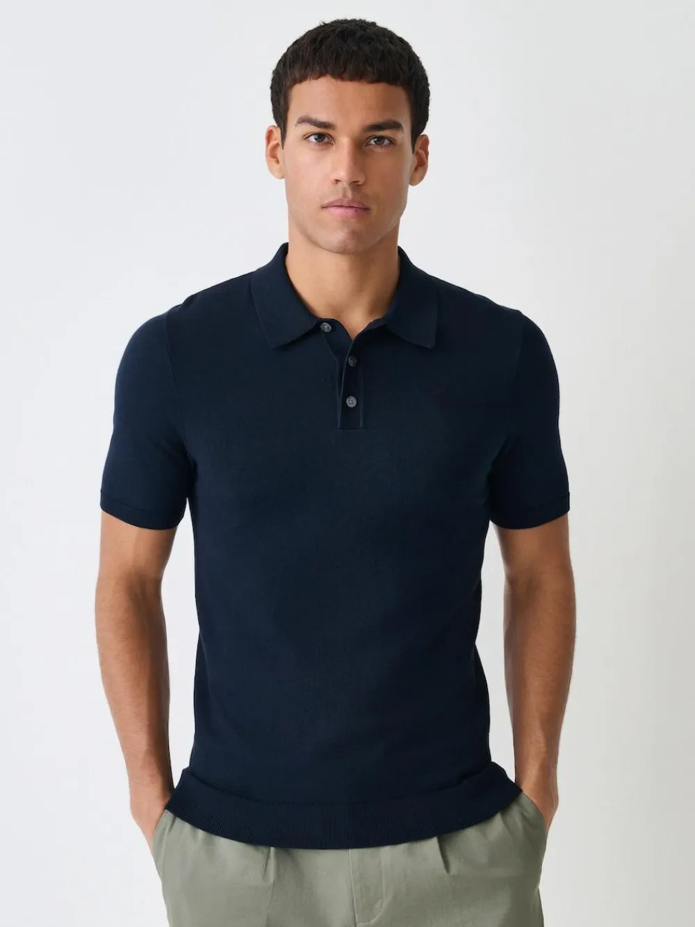 Next Muscle Fit Cotton Rich Short Sleeve Knit Polo Shirt^ Tops & T-Shirts|Knitwear