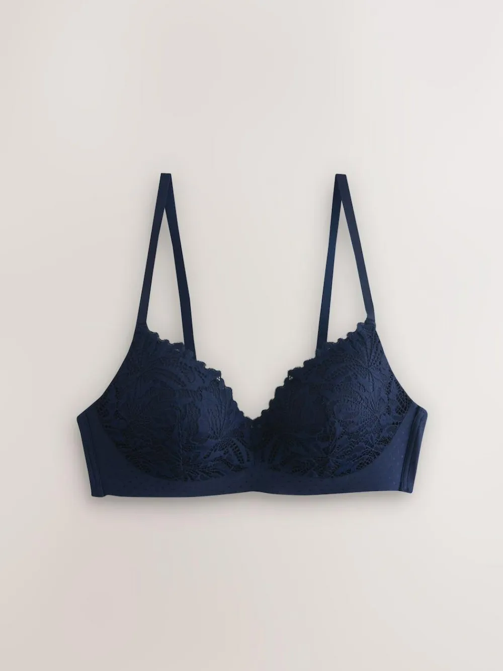 Next Navy Blue Pad Non Wire Lace Ultimate Comfort Bra^Women Bras|All Lingerie