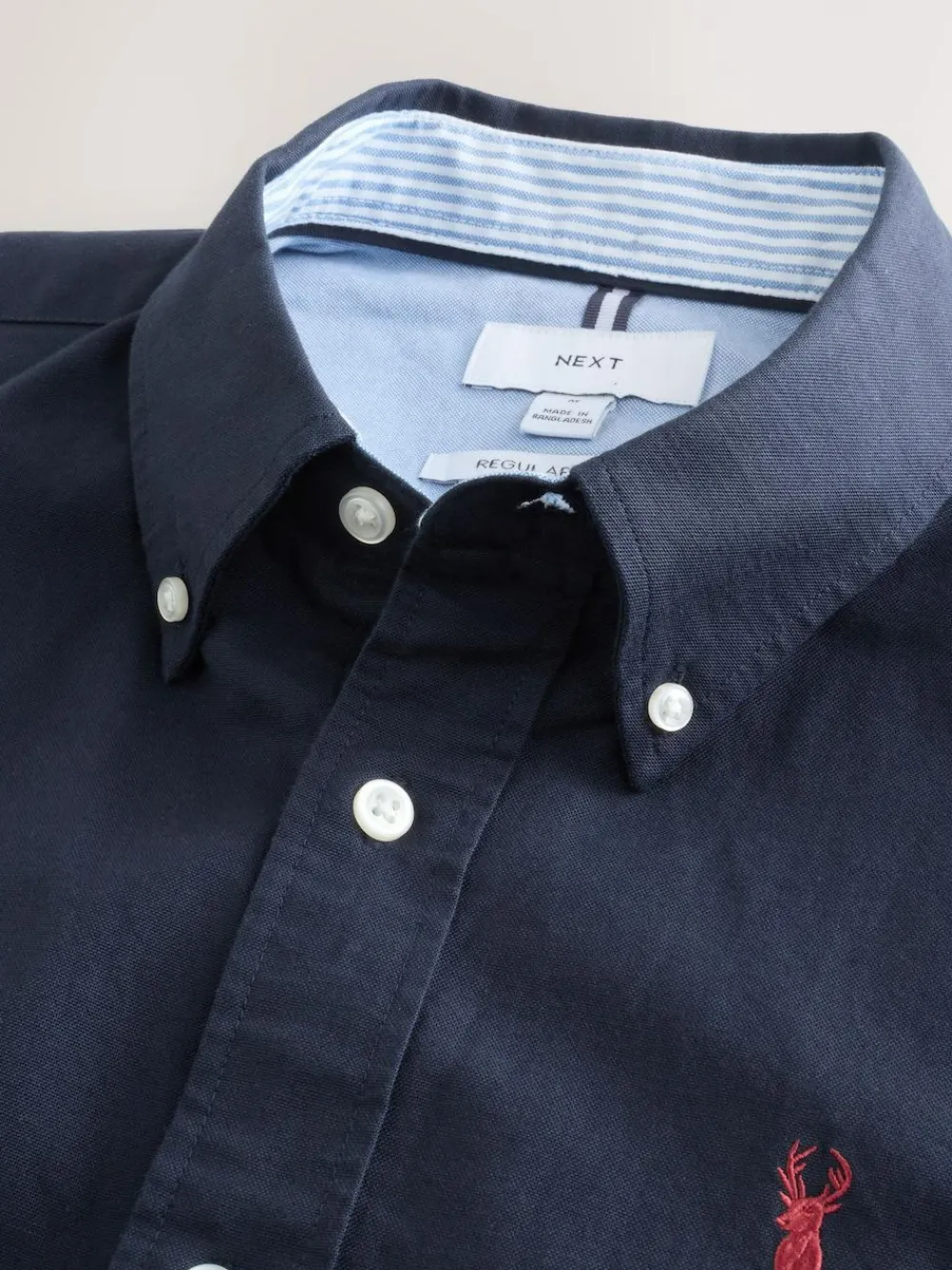 Next Navy Blue Regular Fit Long Sleeve Oxford Shirt^ Occasionwear|Shirts