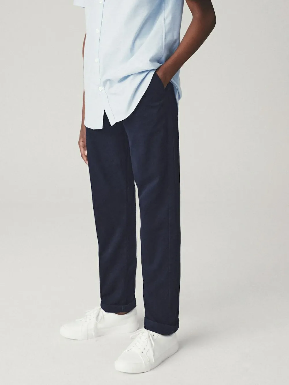 Best Next Navy Blue Regular Fit Stretch Chino Trousers (3-17yrs)