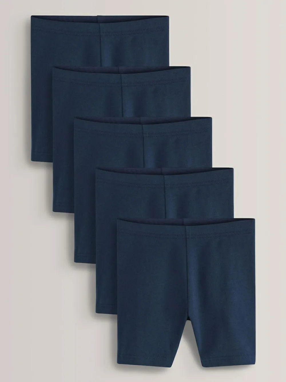 Outlet Next Regular Length 5 Pack Cotton Rich Stretch Cycle Shorts (3-16yrs) Navy Blue