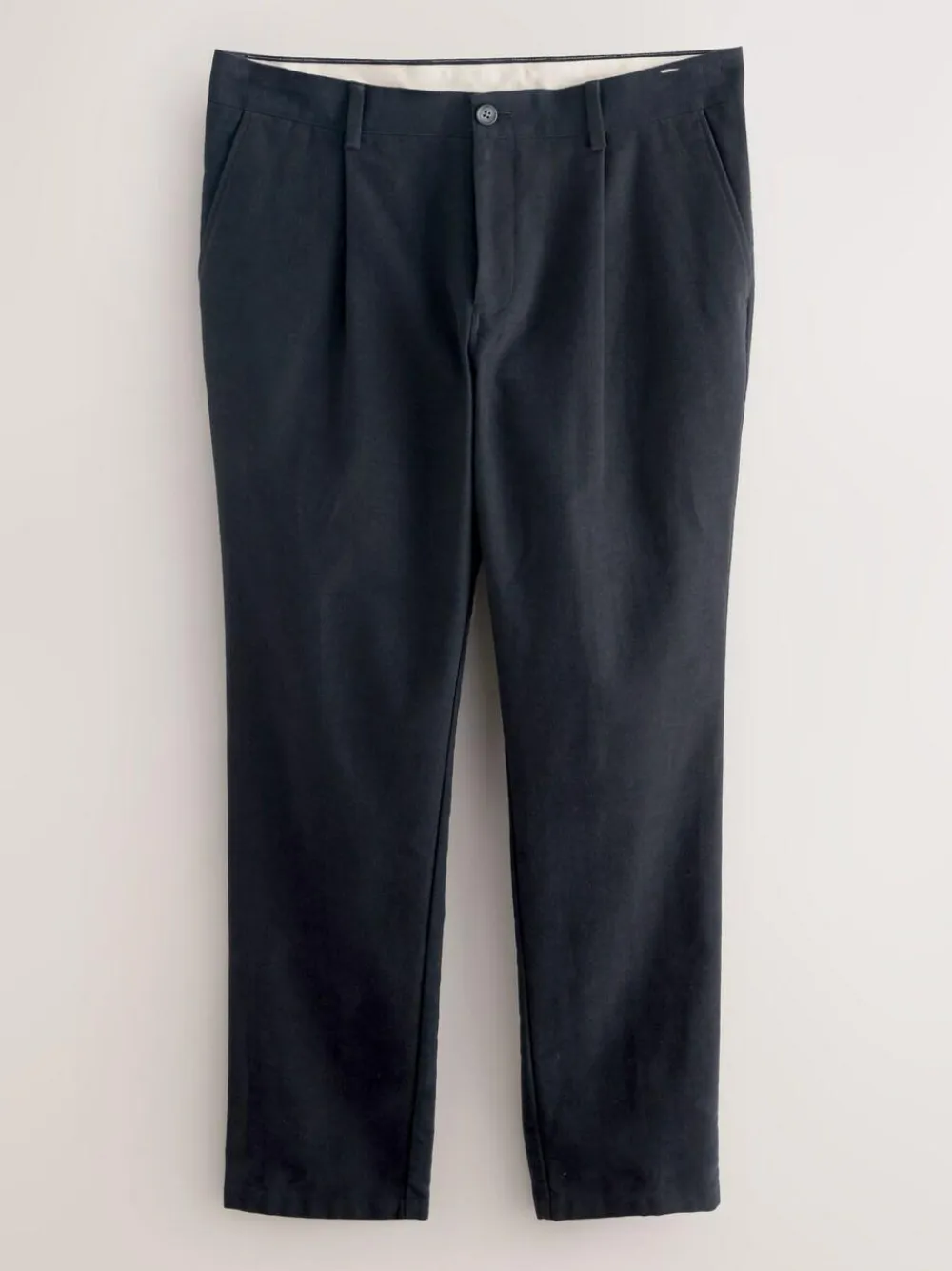Hot Next Relaxed Fit Cotton Suit Trousers Navy Blue