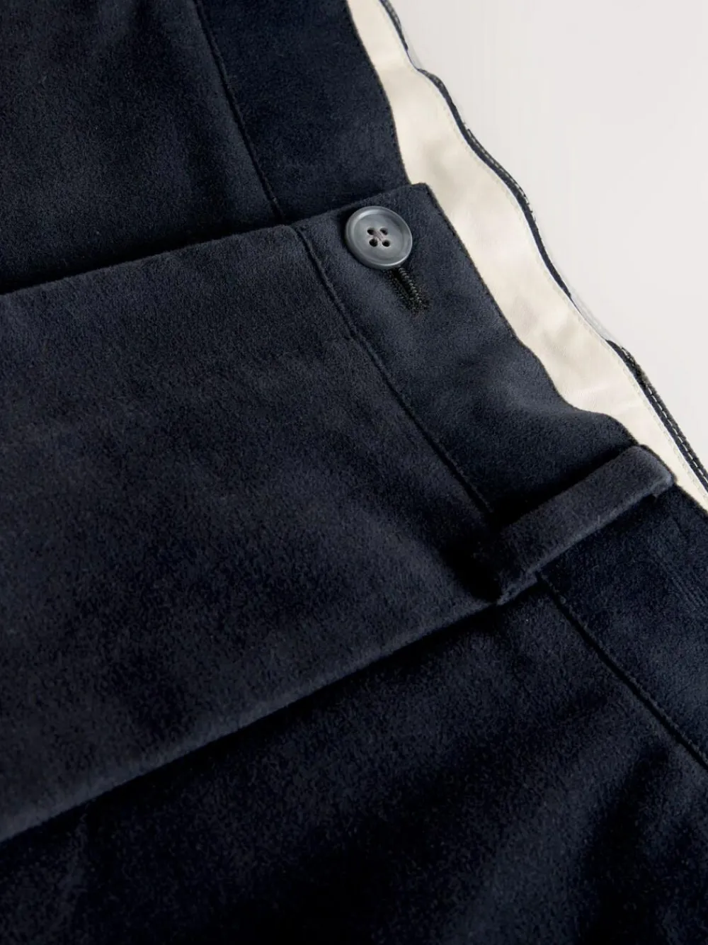 Hot Next Relaxed Fit Cotton Suit Trousers Navy Blue