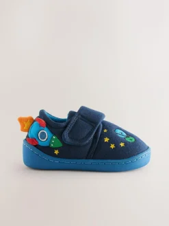 Clearance Next Navy Blue Rocket Warm Lined Cupsole Slippers