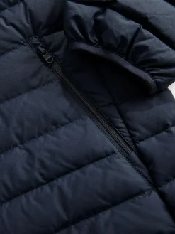 Discount Next Shower Resistant Lightweight Hooded Puffer Coat Jacket Navy Blue