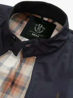 Outlet Next Shower Resistant Check Lining Harrington Jacket Navy Blue