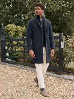Next Signature Soft Touch Wool Rich Padded Italian Fabric Funnel Neck Coat^ Coats & Jackets|Coats & Jackets