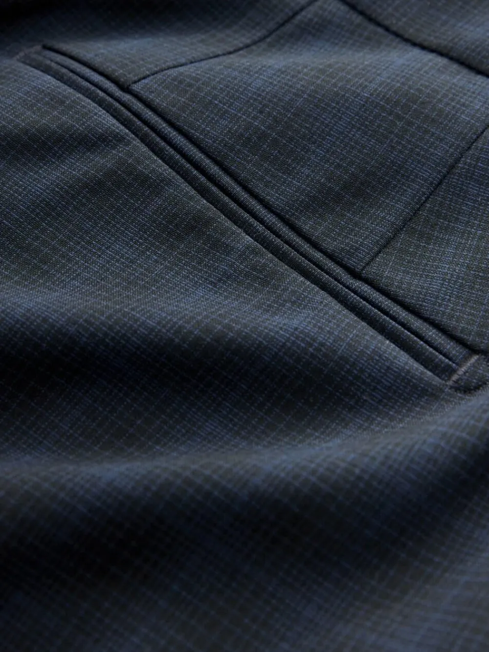 New Next Navy Blue Slim Fit Check Suit Trousers