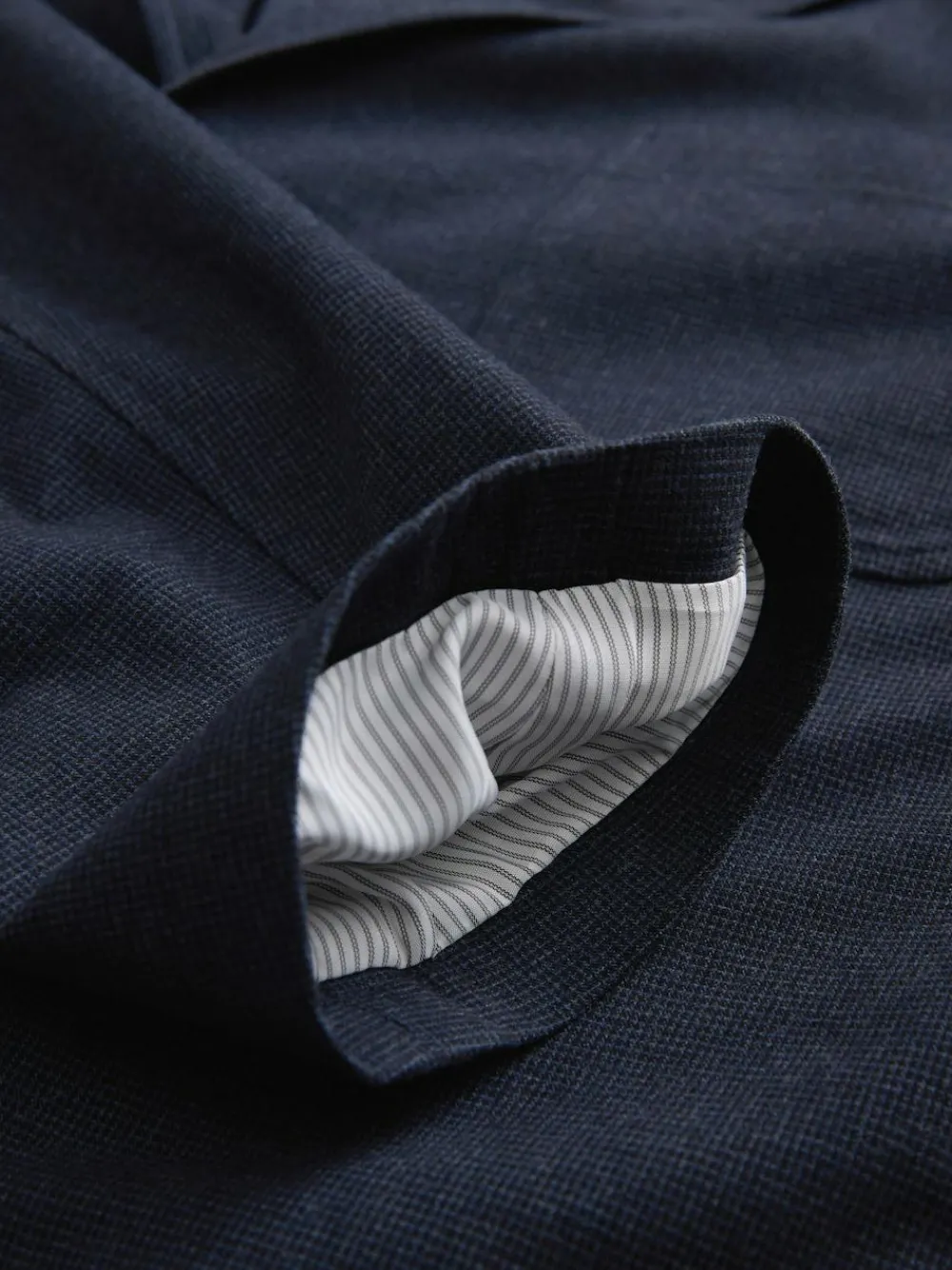 Next Navy Blue Slim Fit Cotton Blend Texture Suit Jacket^ Blue Suits