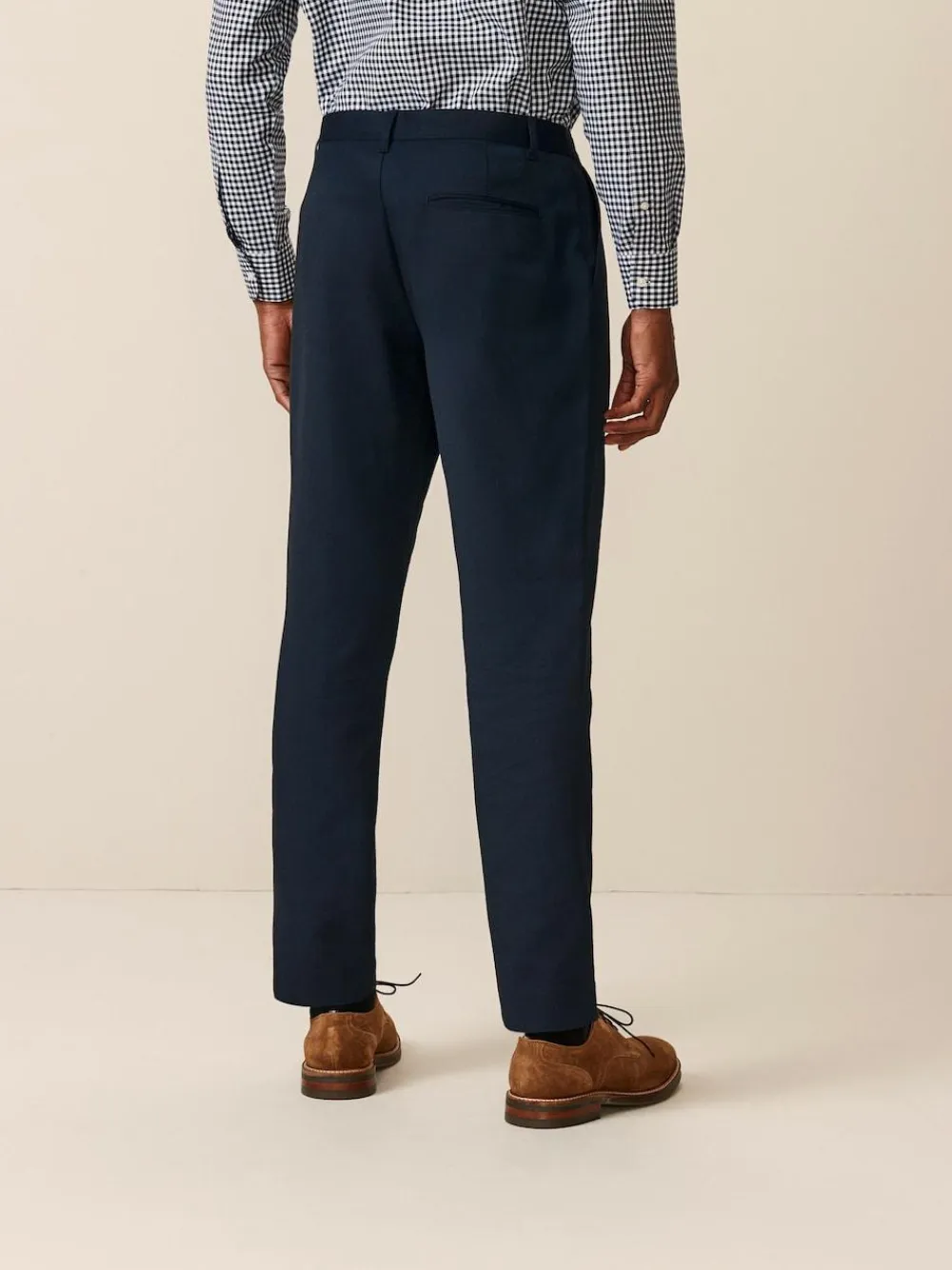 Clearance Next Slim Fit Plain Front Smart Trousers 2 Pack Navy Blue