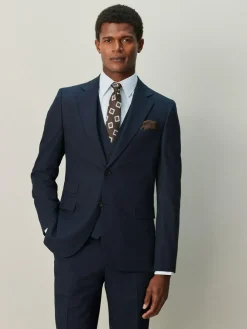 Next Slim Ft Check Suit Jacket^ Blue Suits
