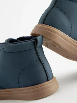 Discount Next Standard Fit (F) Warm Lined Touch Fastening Boots Navy Blue