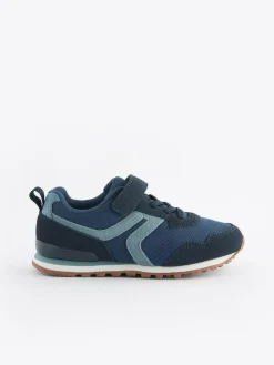 Hot Next Standard Fit (F) One Strap Elastic Lace Trainers Navy Blue