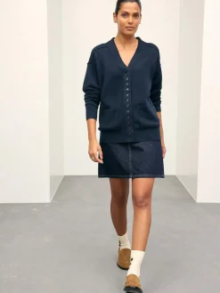 Next Navy Blue Supersoft V-Neck Cardigan With Pockets