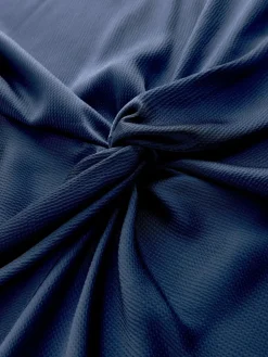 Best Next Twist Front Long Sleeve Satin Maxi Dress Navy Blue