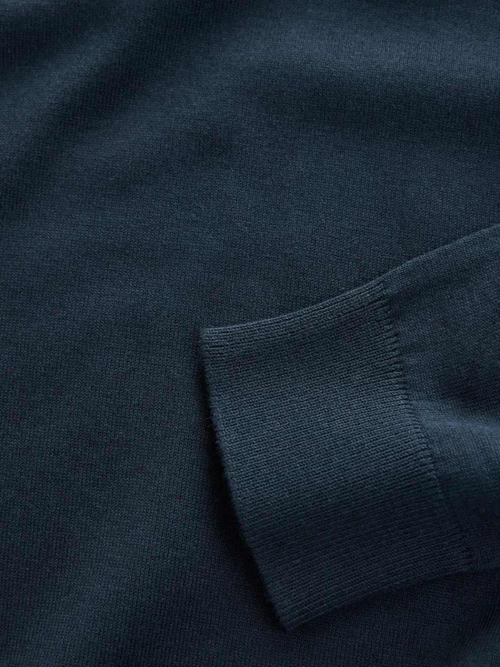 New Next V-Neck Cotton Rich Long Sleeve Jumper Navy Blue