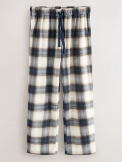 Next Navy Blue/Stone Motionflex Cosy Pyjamas Set 2 Pack