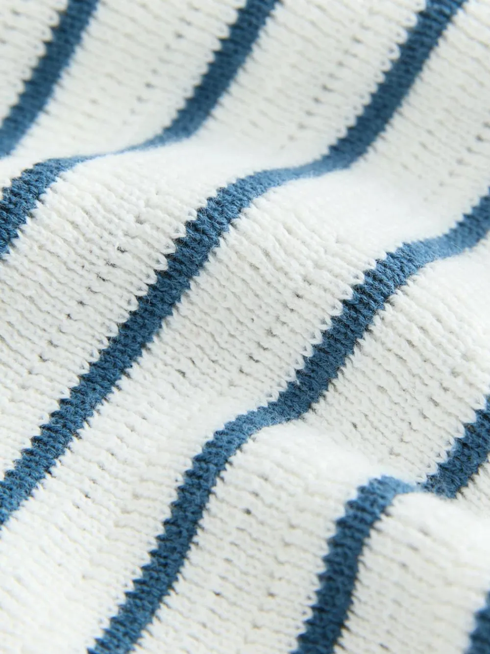Discount Next Button Neck Knitted 100% Cotton Polo Shirt (3mths-7yrs) Navy Blue/White