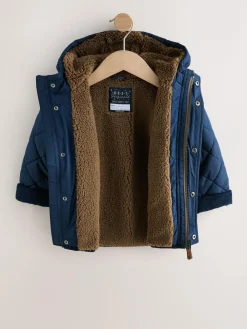Next Borg Lined Quilted Coat (3mths-7yrs)^BOY Coats, Jackets & Pramsuits|Coats, Jackets & Pramsuits