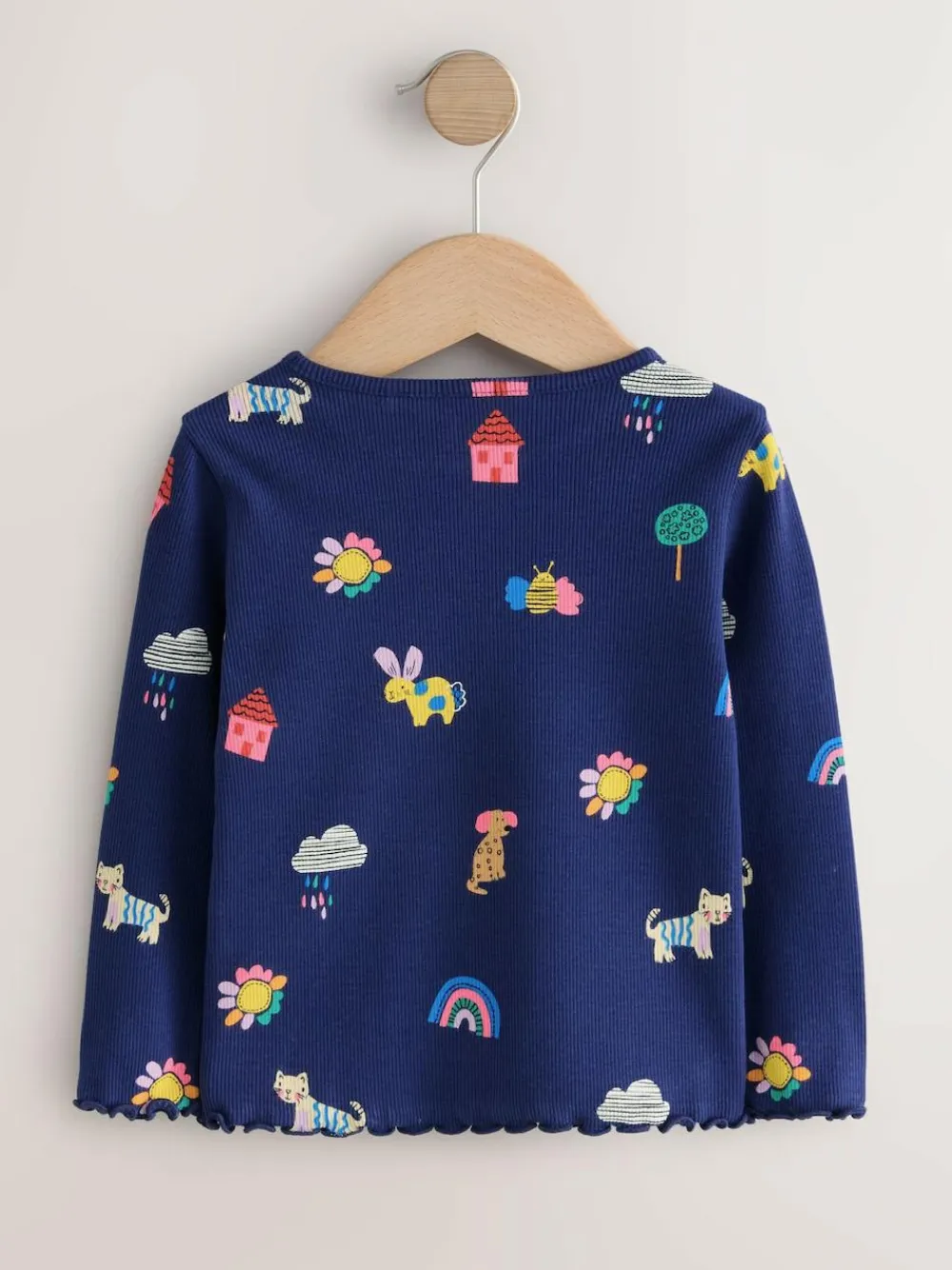 Discount Next Navy Cats & Dogs Rib Long Sleeve T-Shirt (3mths-7yrs)