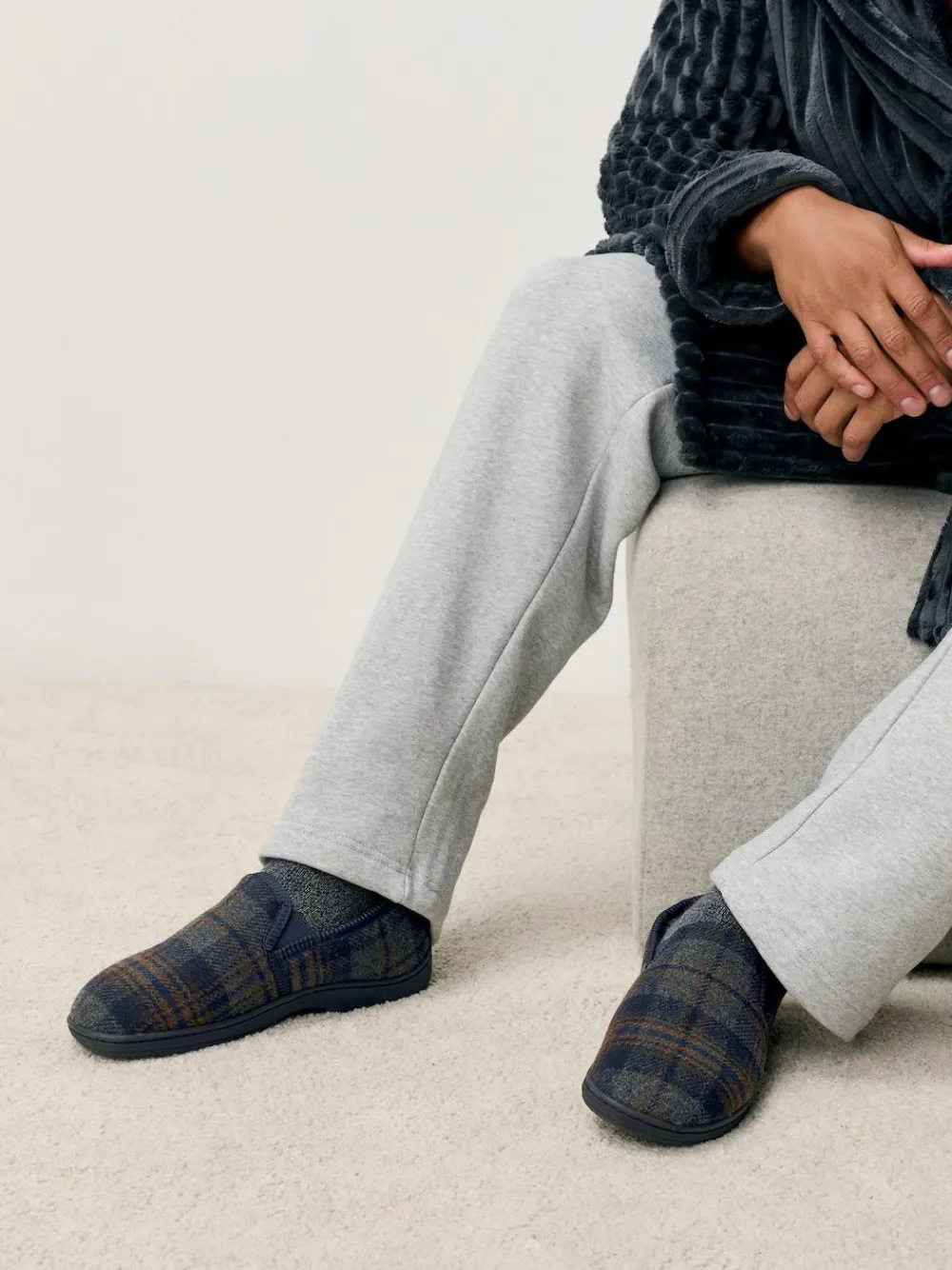 Discount Next Closed Back Slippers Navy