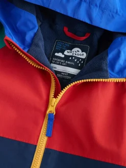 Next Navy Colourblock Waterproof Fleece Lined Puddlesuit (3mths-7yrs)^BOY Baby Winter Clothing|Coats, Jackets & Pramsuits