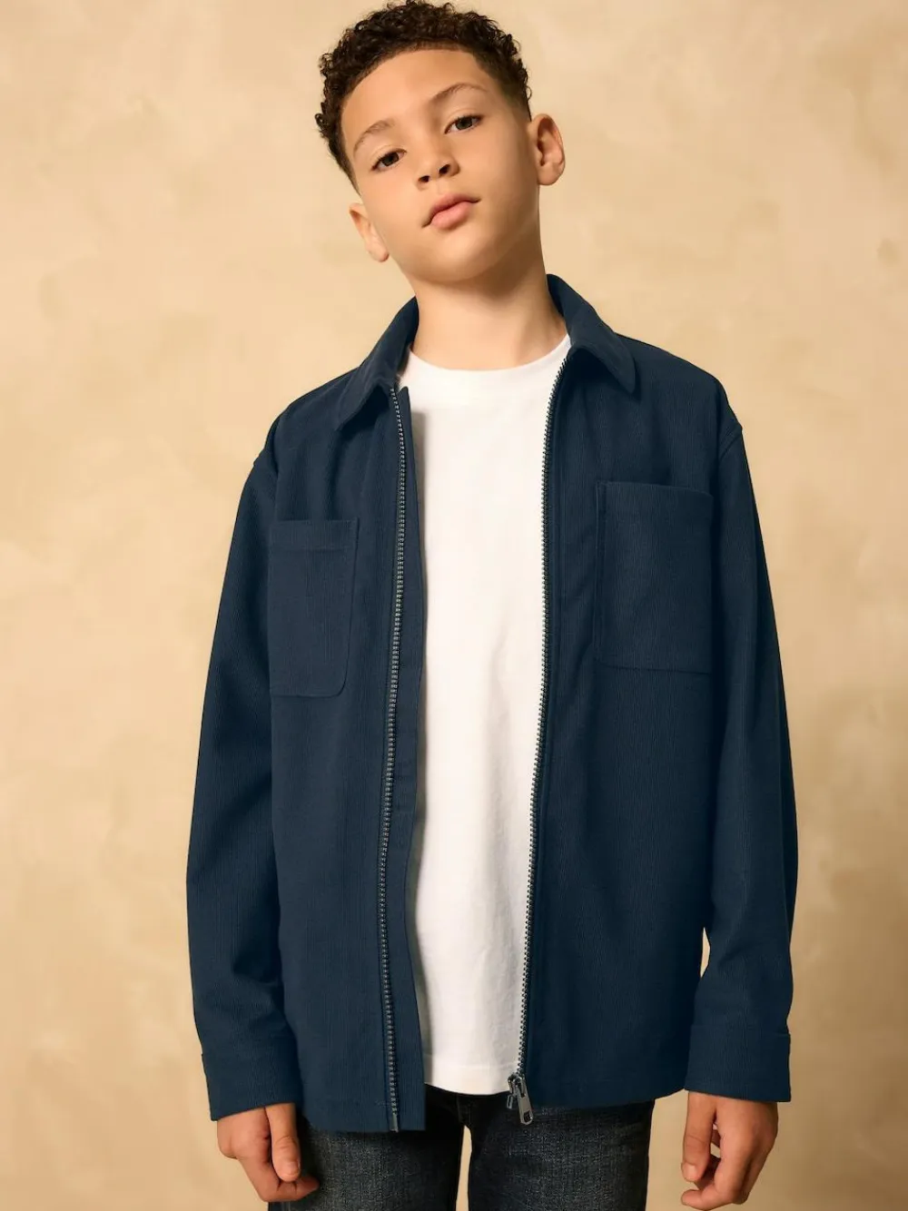 Best Next Navy Corduroy Zip Overshirt (3-16yrs)