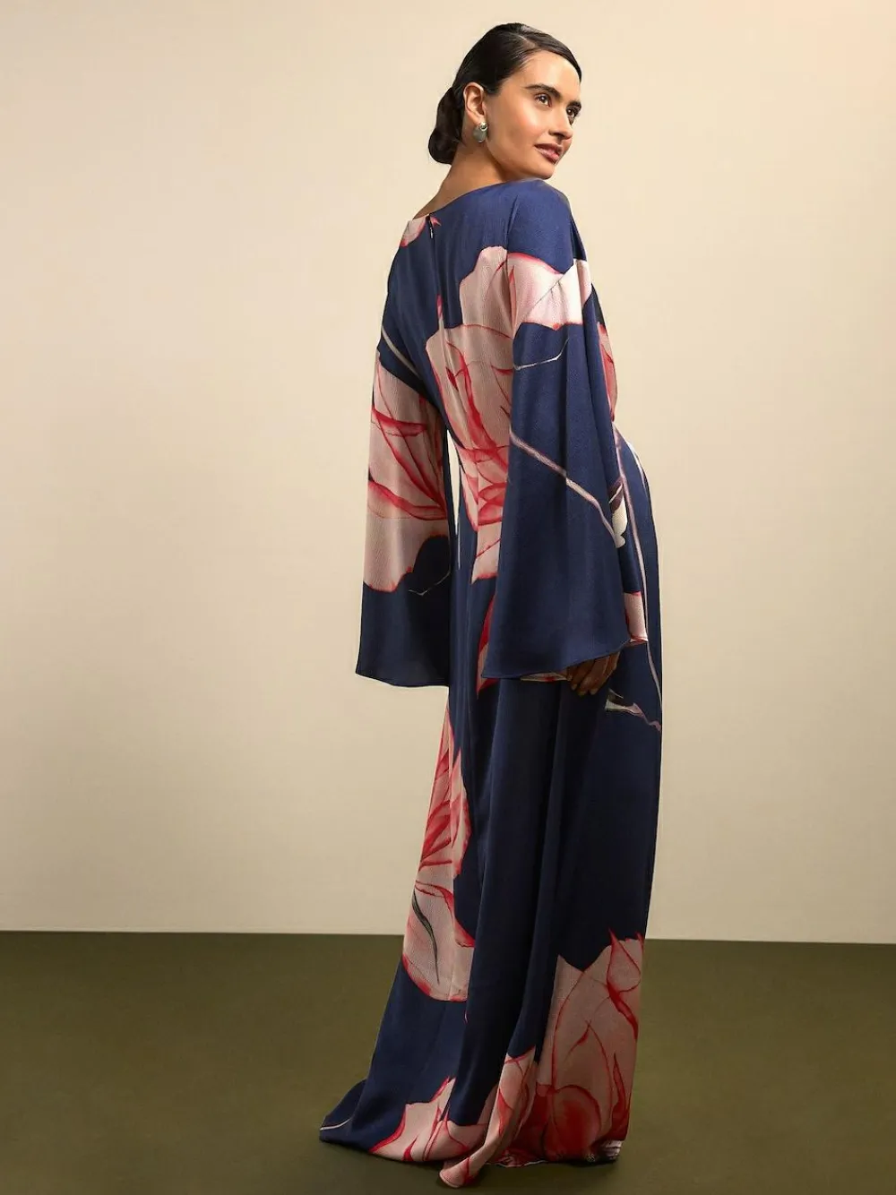 Next Twist Front Long Sleeve Satin Maxi Dress^Women Occasion Dresses|Maxi Dresses
