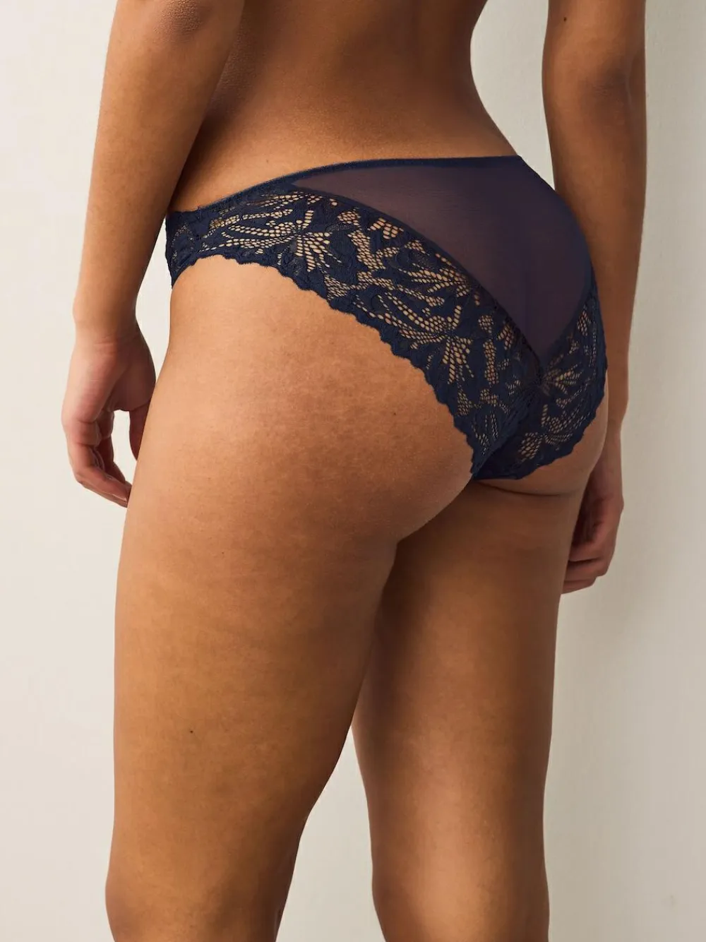Best Next Navy High Leg Ultimate Comfort Lace Knickers 2 Pack