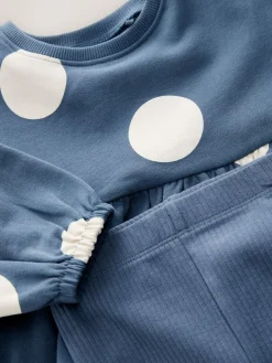 Next Navy Ladybird Long Sleeve Peplum Top and Leggings Set (3mths-7yrs)^ Baby Girls|Tops