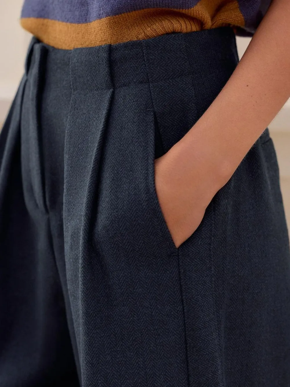 Next N. Premium Herringbone Culottes With Wool^Women Pants