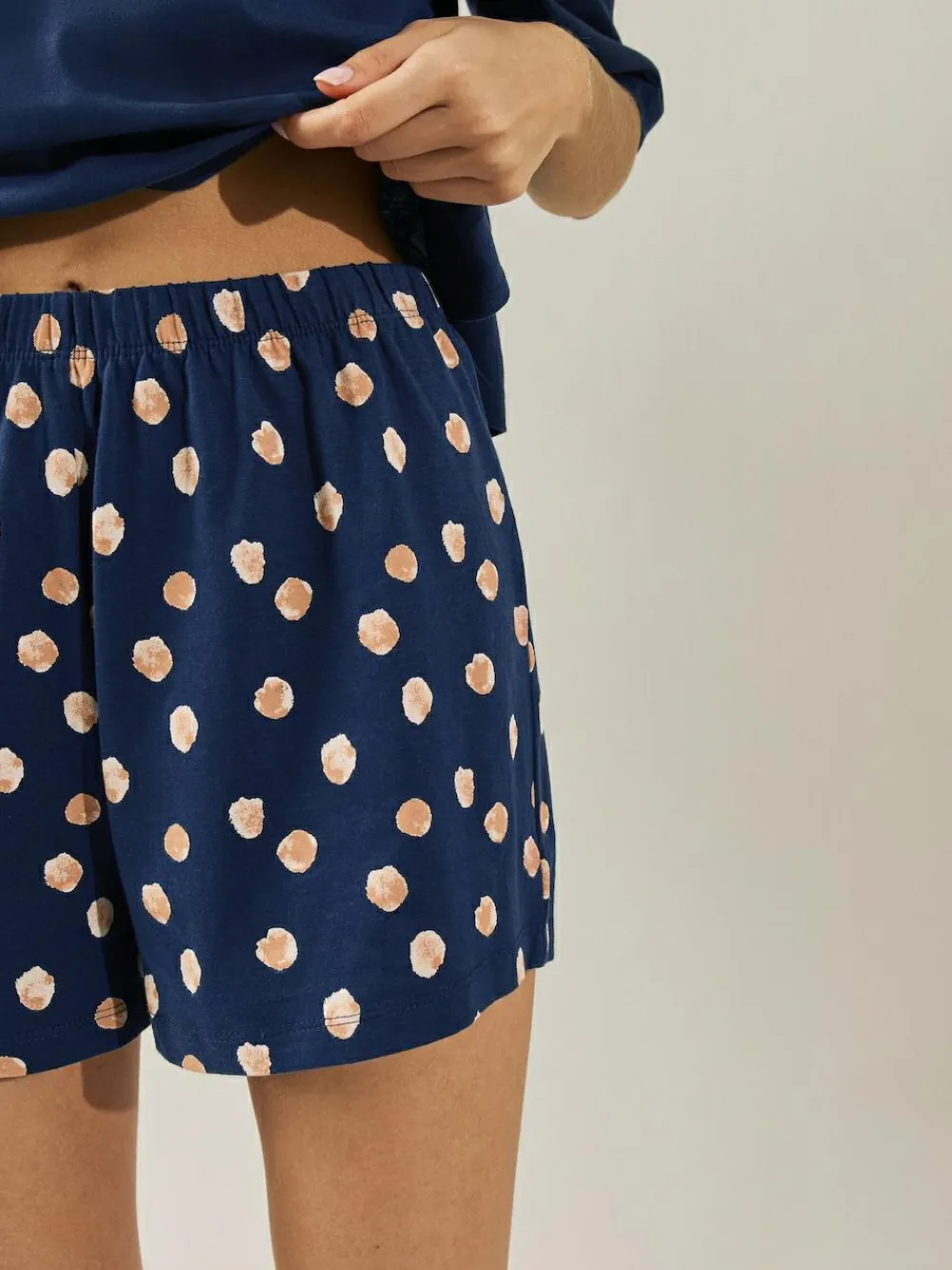 Outlet Next Cotton Short Set Pyjamas Navy Spot