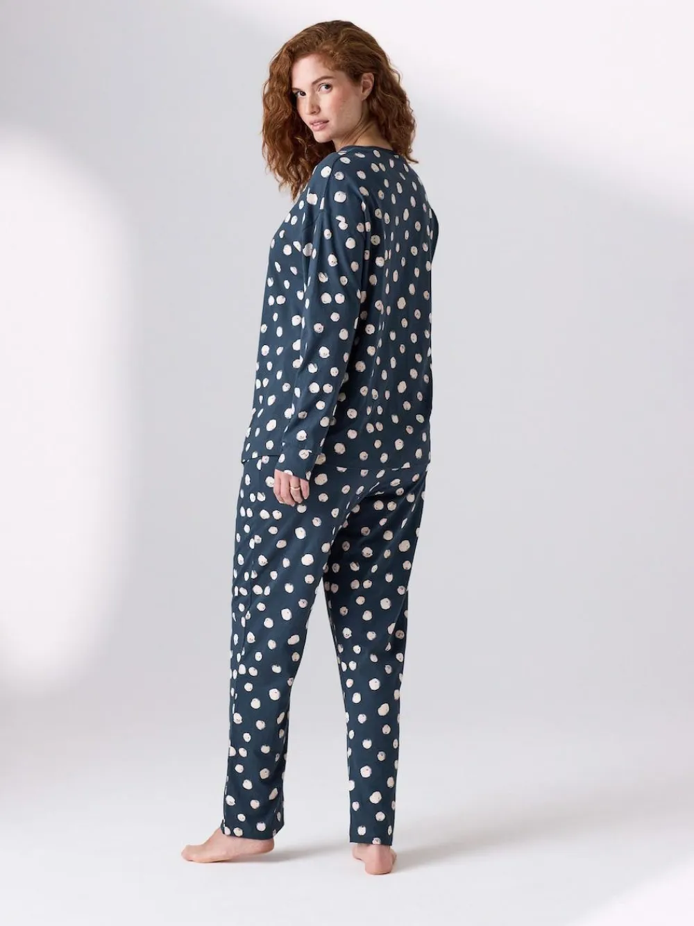 Next Navy Spot Maternity Long Sleeve Pyjamas^Women All Night & Lounge|Pyjamas