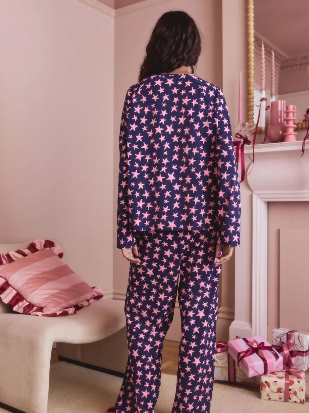 Next Long Sleeve Pyjamas Navy Stars