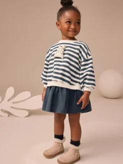 Next Mesh Skirt Sweat Dress (3mths-7yrs)^ Baby Winter Clothing|Knitwear