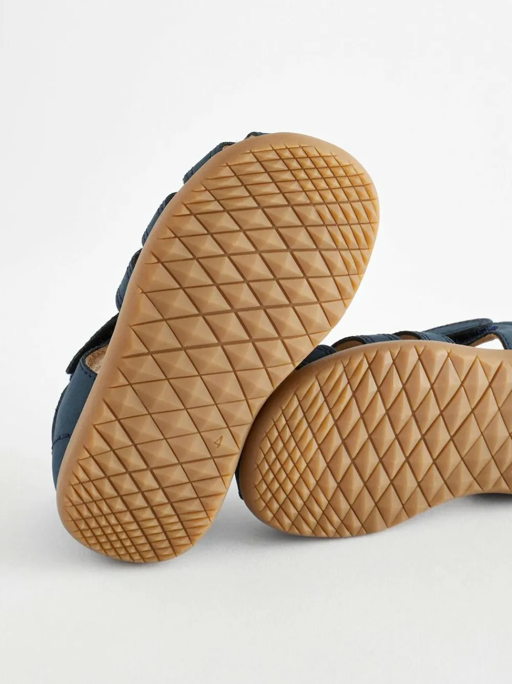 Discount Next Wide Fit (G) Baby Touch Fastening Leather First Walker Sandals Navy