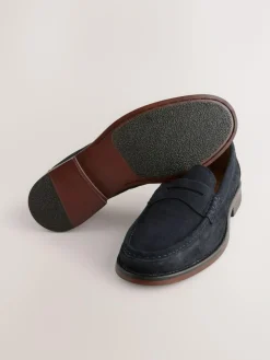 Outlet Next Wide Fit Suede Penny Loafers Navy